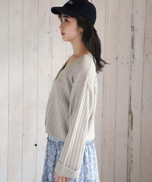 one after another NICE CLAUP（ワンアフターアナザーナイスクラップ）の「カシミアタッチニットカーディガン（カーディガン/ボレロ・レディース・アイボリー/グリーン系その他/ラベンダー/イエロー/ピンク・FREE）」の21枚目の写真