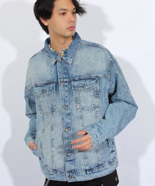 ８(eight)（エイト）の「ビッグ Ｇジャン デニムジャケット（デニムジャケット・メンズ・インディゴブルー/ケミカルウォッシュ/ブルー系その他・MEDIUM/LARGE）」の3枚目の写真