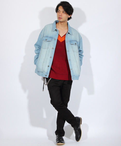 ８(eight)（エイト）の「ビッグ Ｇジャン デニムジャケット（デニムジャケット・メンズ・インディゴブルー/ケミカルウォッシュ/ブルー系その他・MEDIUM/LARGE）」の8枚目の写真