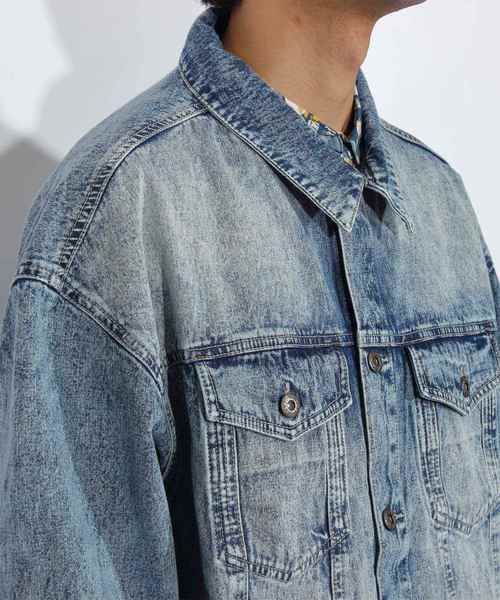 ８(eight)（エイト）の「ビッグ Ｇジャン デニムジャケット（デニムジャケット・メンズ・インディゴブルー/ケミカルウォッシュ/ブルー系その他・MEDIUM/LARGE）」の14枚目の写真