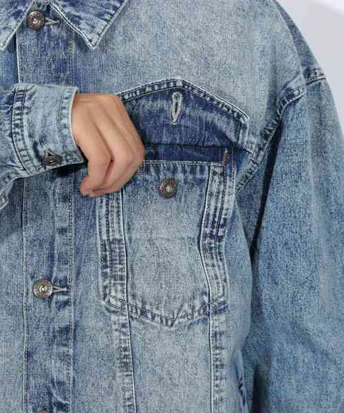 ８(eight)（エイト）の「ビッグ Ｇジャン デニムジャケット（デニムジャケット・メンズ・インディゴブルー/ケミカルウォッシュ/ブルー系その他・MEDIUM/LARGE）」の18枚目の写真