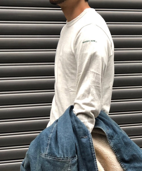 GREEN BOWL(グリーンボウル)の「GREEN BOWL Long Sleeve T-shirts/グリーンボウル ロング Tシャツ(Tシャツ/カットソー・メンズ・オートミール/グレー系その他・40/38)」の2枚目の写真