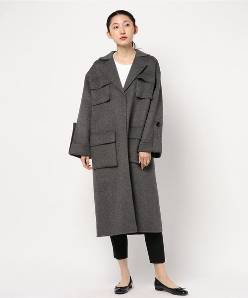 LOWRYS FARM（ローリーズファーム）の「Ｗフェイスパッチポケコート　816154（その他アウター・レディース・ブラウン/グレー・FREE）」の16枚目の写真