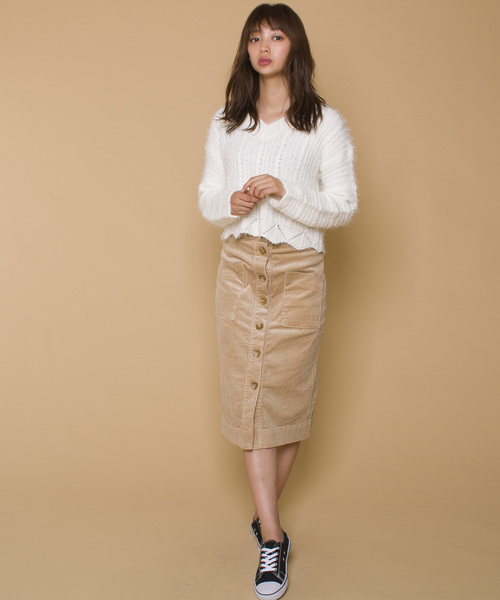 LUGG NAGG(ラグナグ)の「【Jewelobe/ ジュエローブ】裾スカラップ シャギーニット トップス(ニット/セーター・レディース・ホワイト/ピンク/イエロー/ブルー/グリーン・FREE)」の8枚目の写真