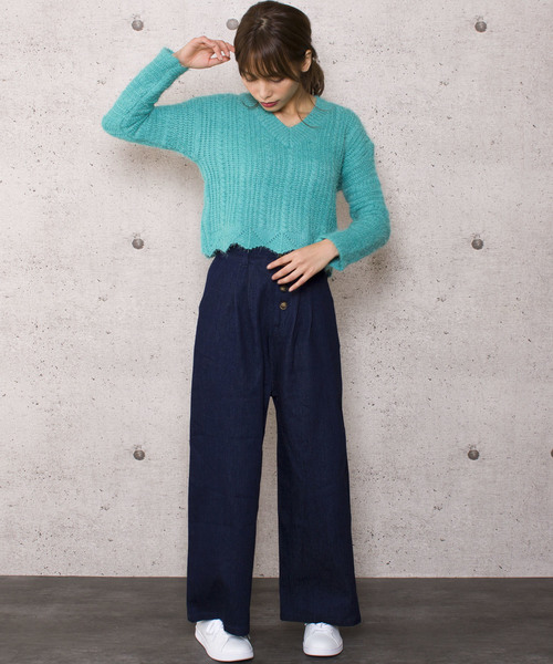 LUGG NAGG(ラグナグ)の「【Jewelobe/ ジュエローブ】裾スカラップ シャギーニット トップス(ニット/セーター・レディース・ホワイト/ピンク/イエロー/ブルー/グリーン・FREE)」の6枚目の写真
