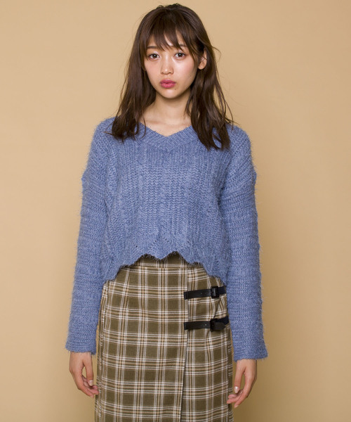 LUGG NAGG(ラグナグ)の「【Jewelobe/ ジュエローブ】裾スカラップ シャギーニット トップス(ニット/セーター・レディース・ホワイト/ピンク/イエロー/ブルー/グリーン・FREE)」の17枚目の写真