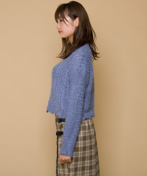LUGG NAGG(ラグナグ)の「【Jewelobe/ ジュエローブ】裾スカラップ シャギーニット トップス(ニット/セーター・レディース・ホワイト/ピンク/イエロー/ブルー/グリーン・FREE)」の15枚目の写真
