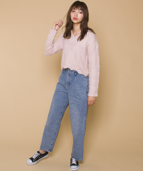 LUGG NAGG(ラグナグ)の「【Jewelobe/ ジュエローブ】裾スカラップ シャギーニット トップス(ニット/セーター・レディース・ホワイト/ピンク/イエロー/ブルー/グリーン・FREE)」の21枚目の写真