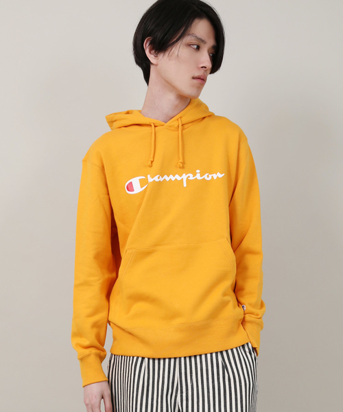 Champion（チャンピオン）の「Champion チャンピオン BASIC ロゴプリント スウェットパーカー C3-J117（パーカー・メンズ・ホワイト/ブラック/ネイビー/グレー/イエロー/マルーン/ロイヤルブルー/ヘザーチャコール/レッド・M/L/XL/XXL）」の7枚目の写真