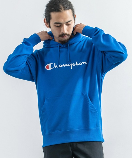 Champion（チャンピオン）の「Champion チャンピオン BASIC ロゴプリント スウェットパーカー C3-J117（パーカー・メンズ・ホワイト/ブラック/ネイビー/グレー/イエロー/マルーン/ロイヤルブルー/ヘザーチャコール/レッド・M/L/XL/XXL）」の6枚目の写真