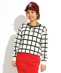 Ray BEAMS | Ray BEAMS / ウィンドゥペン柄 プルオーバー(ニット/セーター)