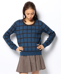 Ray BEAMS | □Ray BEAMS / ウィンドゥペン柄 プルオーバー(ニット/セーター)