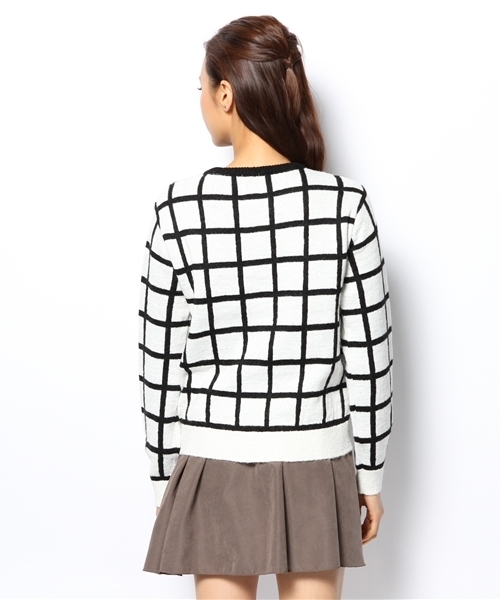 Ray BEAMS(レイビームス)の「□Ray BEAMS / ウィンドゥペン柄 プルオーバー(ニット/セーター・レディース・オフホワイト/ブルー系その他・ONE SIZE)」の5枚目の写真