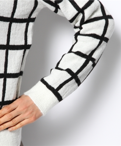 Ray BEAMS(レイビームス)の「□Ray BEAMS / ウィンドゥペン柄 プルオーバー(ニット/セーター・レディース・オフホワイト/ブルー系その他・ONE SIZE)」の7枚目の写真