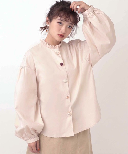 one after another NICE CLAUP（ワンアフターアナザーナイスクラップ）の「いろいろボタンブラウス（シャツ/ブラウス・レディース・オフホワイト/ライトベージュ/モカ/ピンク系その他・FREE）」の3枚目の写真