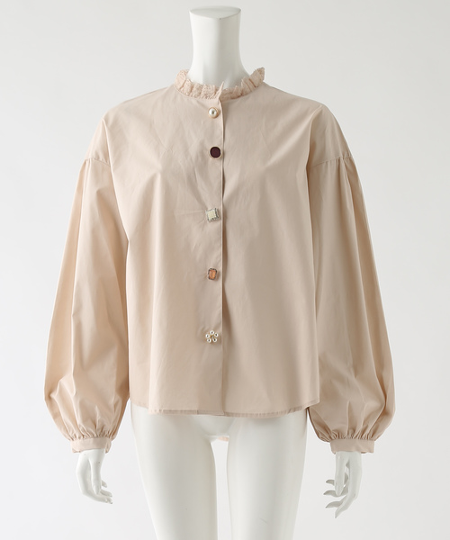 one after another NICE CLAUP（ワンアフターアナザーナイスクラップ）の「いろいろボタンブラウス（シャツ/ブラウス・レディース・オフホワイト/ライトベージュ/モカ/ピンク系その他・FREE）」の9枚目の写真