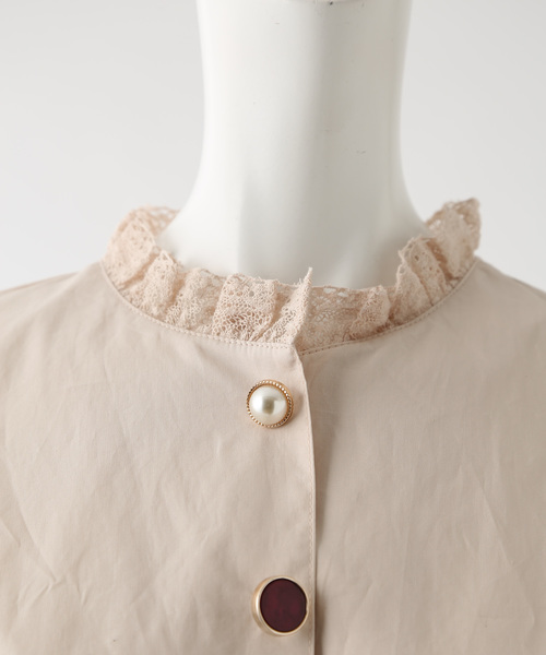 one after another NICE CLAUP（ワンアフターアナザーナイスクラップ）の「いろいろボタンブラウス（シャツ/ブラウス・レディース・オフホワイト/ライトベージュ/モカ/ピンク系その他・FREE）」の12枚目の写真