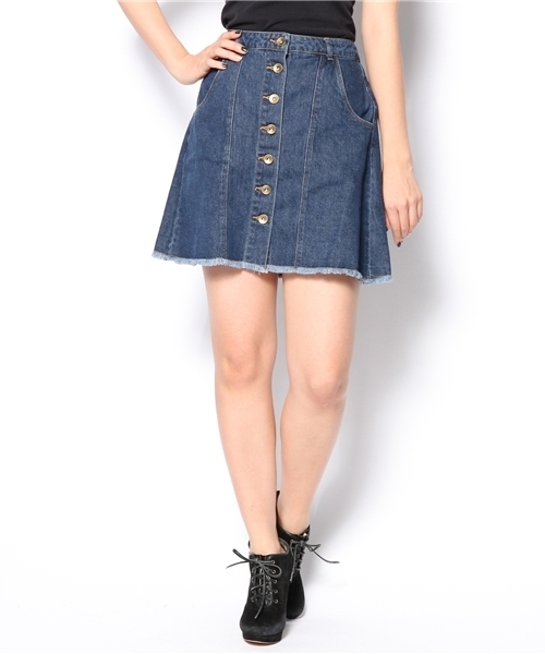 WEGO（ウィゴー）の「WEGO/デニムAラインスカート（デニムスカート・レディース・インディゴブルー/ダークインディゴブルー・FREE）」の15枚目の写真