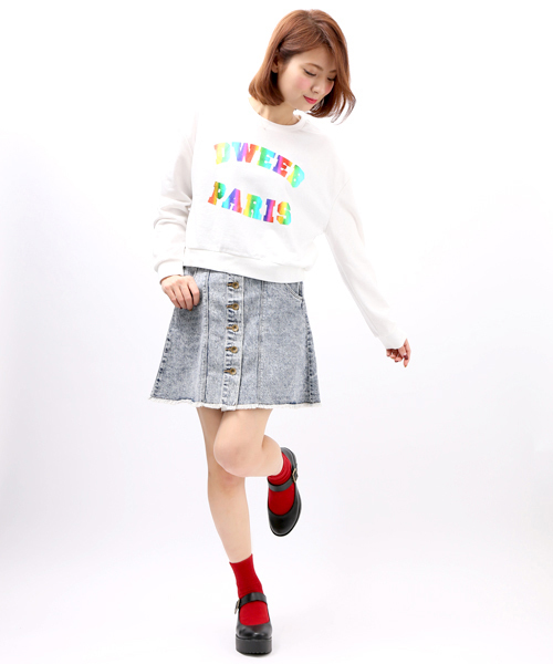 WEGO（ウィゴー）の「WEGO/デニムAラインスカート（デニムスカート・レディース・インディゴブルー/ダークインディゴブルー・FREE）」の5枚目の写真