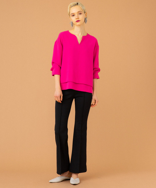 UNITED TOKYO（ユナイテッドトウキョウ）の「プレスベルボトムパンツ（その他パンツ・レディース・ブラック/ブラウン/ラベンダー・1）」の9枚目の写真