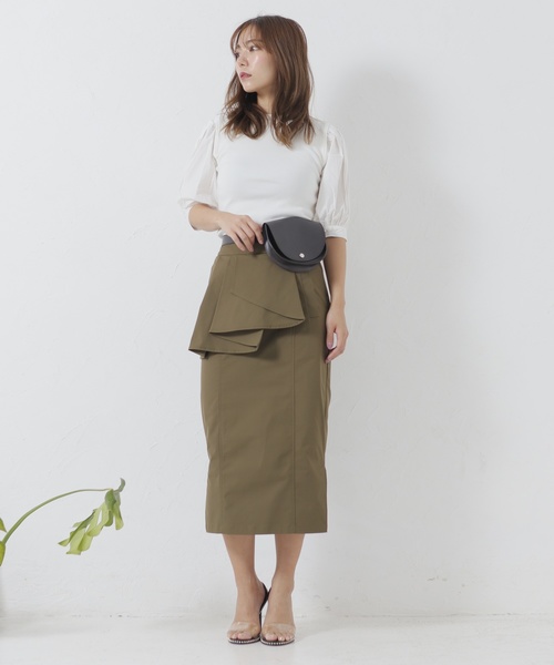 LADYMADE（レディメイド）の「アシメラッフルスカート（スカート・レディース・ブラック/カーキ/ベージュ・FREE）」の6枚目の写真