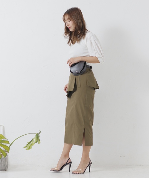 LADYMADE（レディメイド）の「アシメラッフルスカート（スカート・レディース・ブラック/カーキ/ベージュ・FREE）」の7枚目の写真