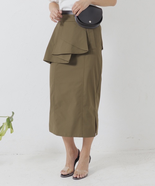LADYMADE（レディメイド）の「アシメラッフルスカート（スカート・レディース・ブラック/カーキ/ベージュ・FREE）」の9枚目の写真
