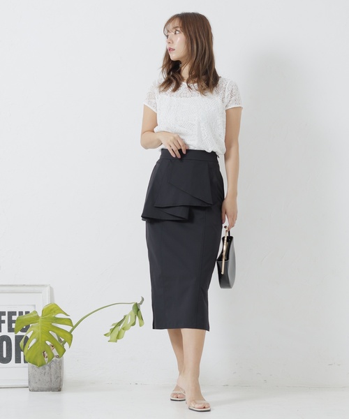 LADYMADE（レディメイド）の「アシメラッフルスカート（スカート・レディース・ブラック/カーキ/ベージュ・FREE）」の13枚目の写真