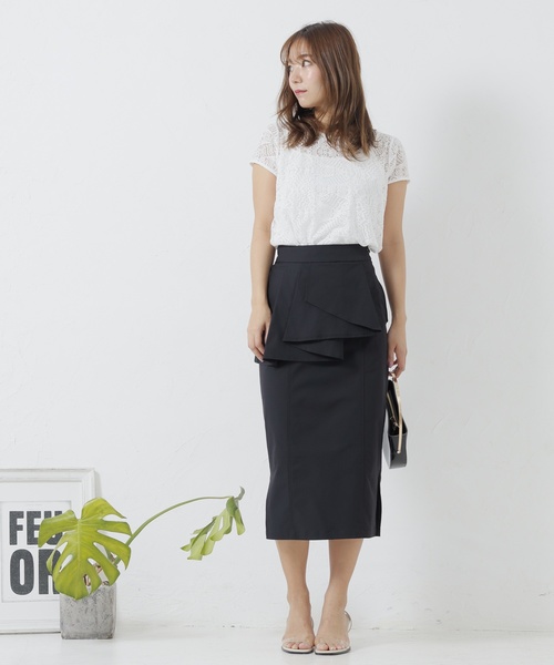 LADYMADE（レディメイド）の「アシメラッフルスカート（スカート・レディース・ブラック/カーキ/ベージュ・FREE）」の14枚目の写真