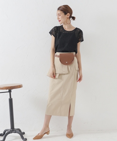 LADYMADE（レディメイド）の「アシメラッフルスカート（スカート・レディース・ブラック/カーキ/ベージュ・FREE）」の17枚目の写真