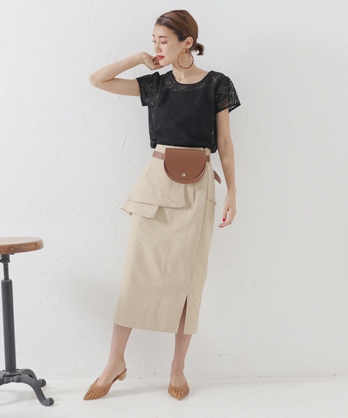 LADYMADE（レディメイド）の「アシメラッフルスカート（スカート・レディース・ブラック/カーキ/ベージュ・FREE）」の20枚目の写真