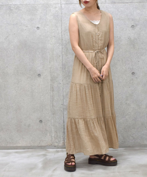 W Closet ダブルクローゼット の ノースリーブ前開きワンピース ワンピース Wear