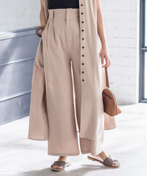 KOBE LETTUCE | 合皮リボンベルト付きリネン調ワイドパンツ【セットアップOK】(その他パンツ)