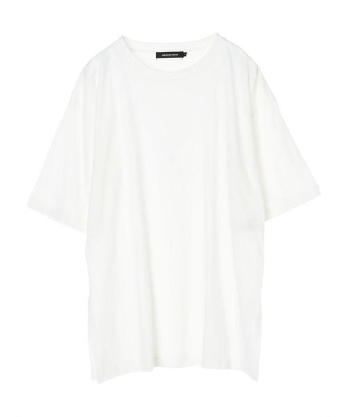 AMERICAN HOLIC(アメリカンホリック)の「サイドスリット天竺BIGカットプルオーバー(Tシャツ/カットソー・レディース・チャコールグレー/ベージュ/オフホワイト/ピンク/グリーン・M/L)」の7枚目の写真