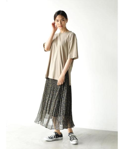 AMERICAN HOLIC(アメリカンホリック)の「サイドスリット天竺BIGカットプルオーバー(Tシャツ/カットソー・レディース・チャコールグレー/ベージュ/オフホワイト/ピンク/グリーン・M/L)」の13枚目の写真