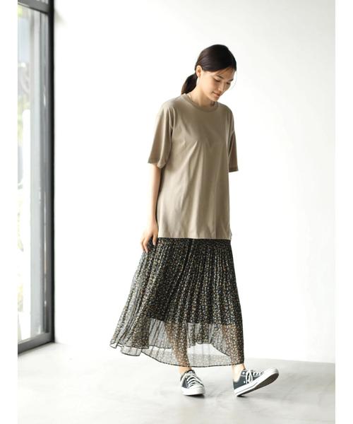 AMERICAN HOLIC(アメリカンホリック)の「サイドスリット天竺BIGカットプルオーバー(Tシャツ/カットソー・レディース・チャコールグレー/ベージュ/オフホワイト/ピンク/グリーン・M/L)」の14枚目の写真