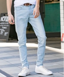 10オンス ストレッチデニム / サイドライン スキニー デニム パンツ
