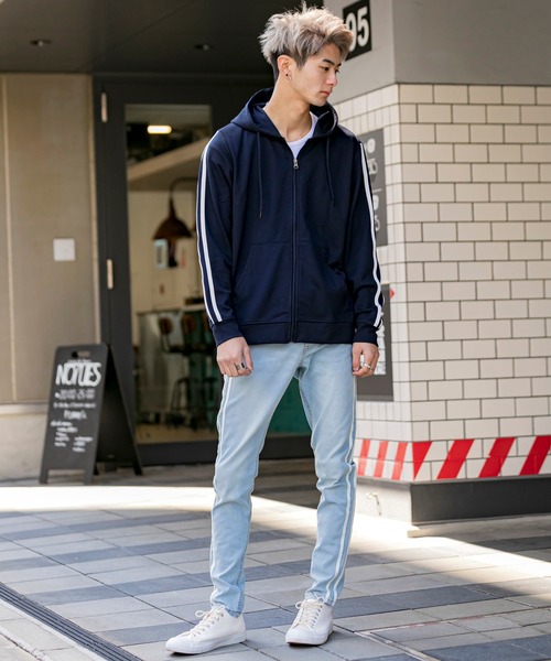 JILL BLAZE（ジルブレイズ）の「10オンス ストレッチデニム / サイドライン スキニー デニム パンツ（デニムパンツ・メンズ・ブラック/インディゴブルー/ライトインディゴブルー・LL/M/L）」の7枚目の写真