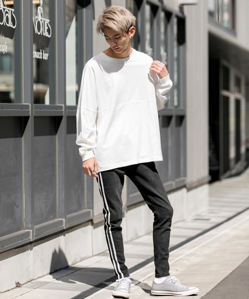 JILL BLAZE（ジルブレイズ）の「10オンス ストレッチデニム / サイドライン スキニー デニム パンツ（デニムパンツ・メンズ・ブラック/インディゴブルー/ライトインディゴブルー・LL/M/L）」の6枚目の写真