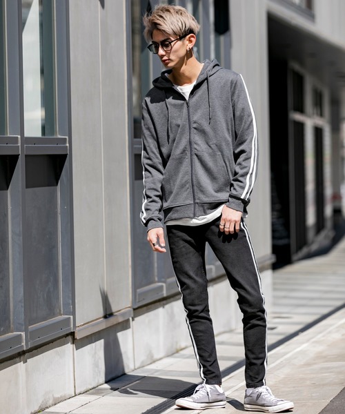 JILL BLAZE（ジルブレイズ）の「10オンス ストレッチデニム / サイドライン スキニー デニム パンツ（デニムパンツ・メンズ・ブラック/インディゴブルー/ライトインディゴブルー・LL/M/L）」の5枚目の写真