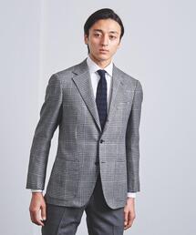 美品 SOVEREIGN ソブリン リネン混マイクロチェック 3B ジャケット 美品 SOVEREIGN ソブリン リネン混マイクロチェック 3B ジャケット