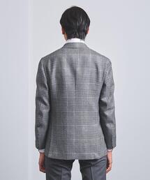 美品 SOVEREIGN ソブリン リネン混マイクロチェック 3B ジャケット 美品 SOVEREIGN ソブリン リネン混マイクロチェック 3B