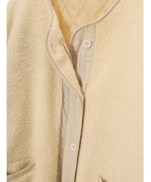 fifth（フィフス）の「ノーカラーボアコート（ノーカラージャケット・レディース・アイボリー・MEDIUM）」の2枚目の写真