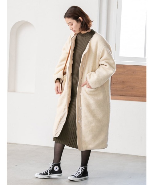 fifth（フィフス）の「ノーカラーボアコート（ノーカラージャケット・レディース・アイボリー・MEDIUM）」の6枚目の写真