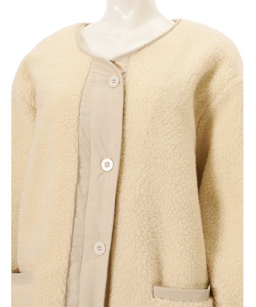 fifth（フィフス）の「ノーカラーボアコート（ノーカラージャケット・レディース・アイボリー・MEDIUM）」の13枚目の写真