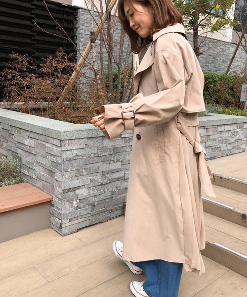 CABAN ベージュ トレンチコート M 送料無料】コットンポリエステルギャバジン トレンチコート | maison