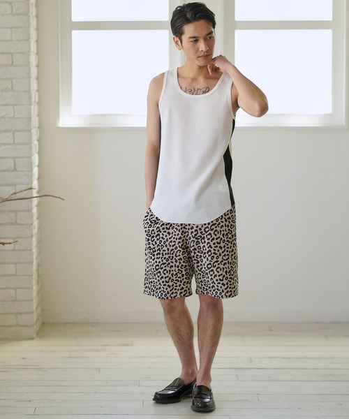 CAMBIO（カンビオ）の「mta436-サイドカラー切り替えワッフルタンクトップ（タンクトップ・メンズ・ホワイト/ブラック/ホワイト×ブラック・S/M/L）」の17枚目の写真