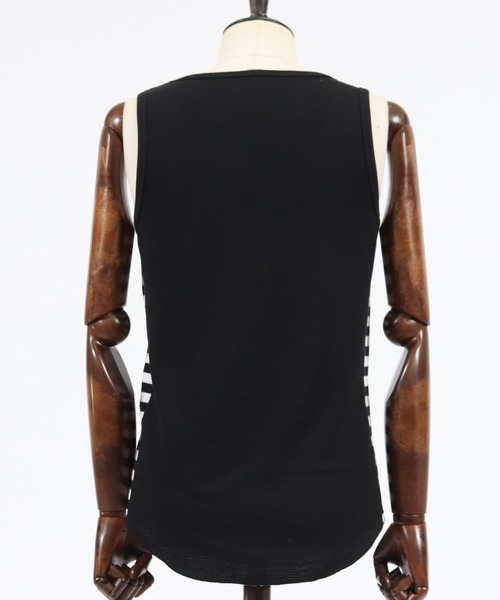 CAMBIO（カンビオ）の「mta436-サイドカラー切り替えワッフルタンクトップ（タンクトップ・メンズ・ホワイト/ブラック/ホワイト×ブラック・S/M/L）」の10枚目の写真