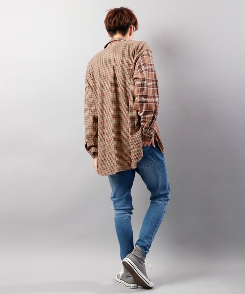 POWER TO THE PEOPLE（パワートゥーザピープル）の「POWER TO THE PEOPLE ネルチェック 長袖オーバーシャツ（シャツ/ブラウス・メンズ・ブラック/ベージュ/ブラウン/アイボリー/ブラック×ホワイト/ベージュ系その他・LL/M/L）」の12枚目の写真