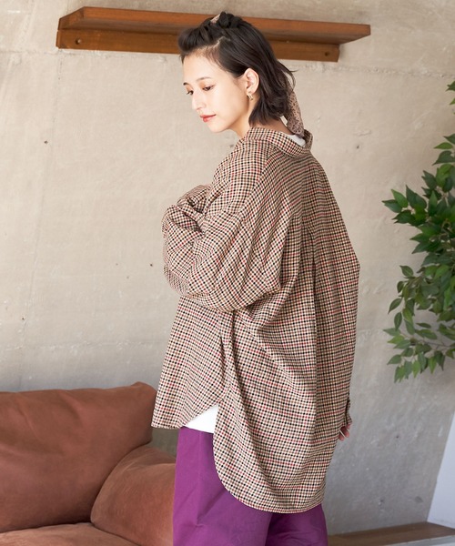 POWER TO THE PEOPLE（パワートゥーザピープル）の「POWER TO THE PEOPLE ネルチェック 長袖オーバーシャツ（シャツ/ブラウス・メンズ・ブラック/ベージュ/ブラウン/アイボリー/ブラック×ホワイト/ベージュ系その他・LL/M/L）」の9枚目の写真